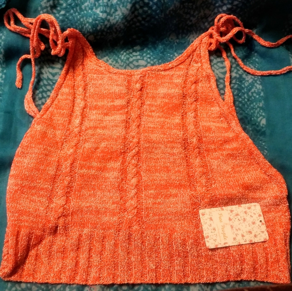 NWT🍁 FREE PEOPLE 🍁Cute BOHO Orange Tank Top!